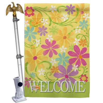 Double Sided 40 in. H x 28 in. W Polyester Flag set