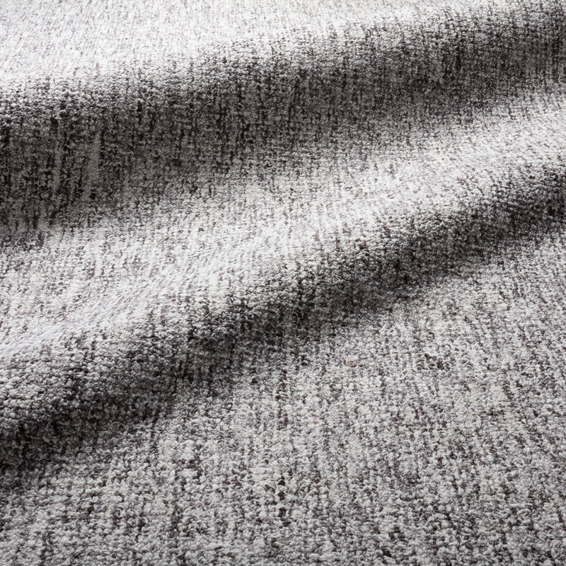 Living Oland Handmade Solid Gray/Cream Area Rug, Rectangle 5' x 8'