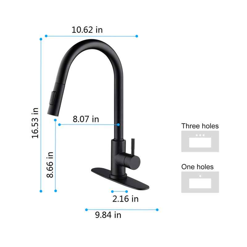 Touch Kitchen Faucet Pull Down - Matte Black, Stainless Steel Built, 360 Rotating Spray For Sink All-Around Cleaning, Wrist-Controlled, Corrosion & Rust Proof, Single Handle To Regulate Water