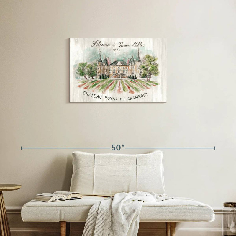 Lilie Chateau Chambort sur bois, H 20 po x l 30 po