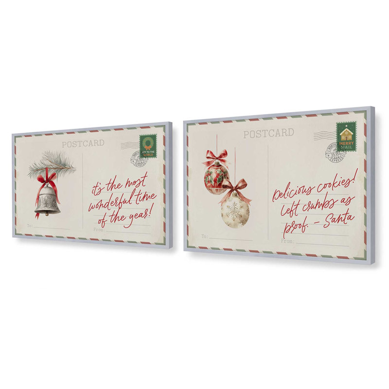 «Joyful Deliveries», ensemble de 2 reproductions d'art, H 12,5 po x l 31 po, Chrome poli