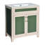 Ensemble de meuble-lavabo 30 po avec lavabo en céramique, armoire de rangement moderne avec cadre réglable en bois massif