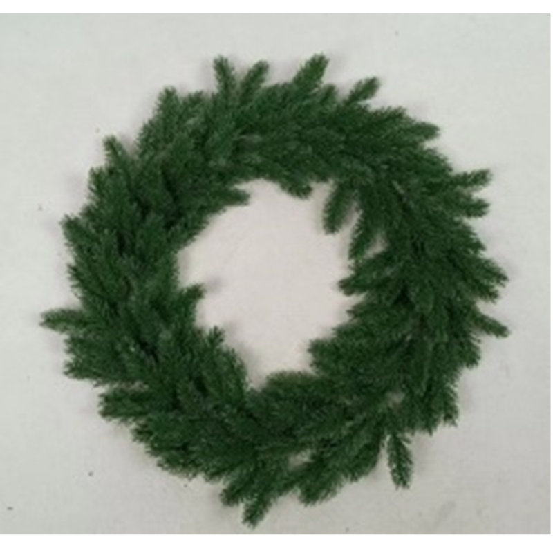 Pre-Lit Battery Operated Lush Pine Artificial Christmas Wreath - 24" - Clear Lights