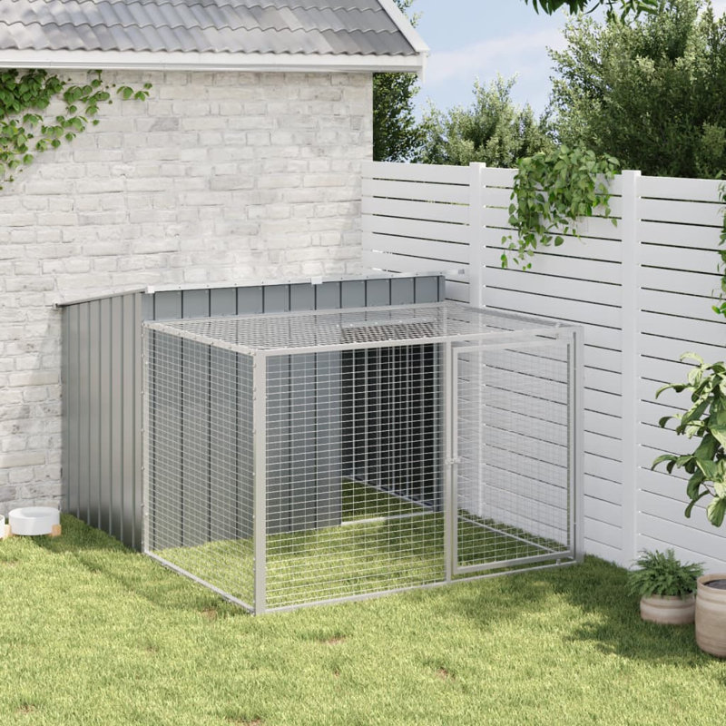 Charyl Galvanised Steel Dog House, 110cm H x 194cm W x 153cm D