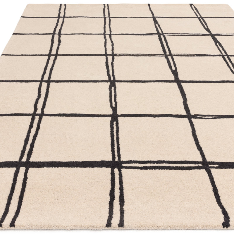 Rosina Geometric Wool Hand Woven Area Rug, Rectangle 80 x 150 cm