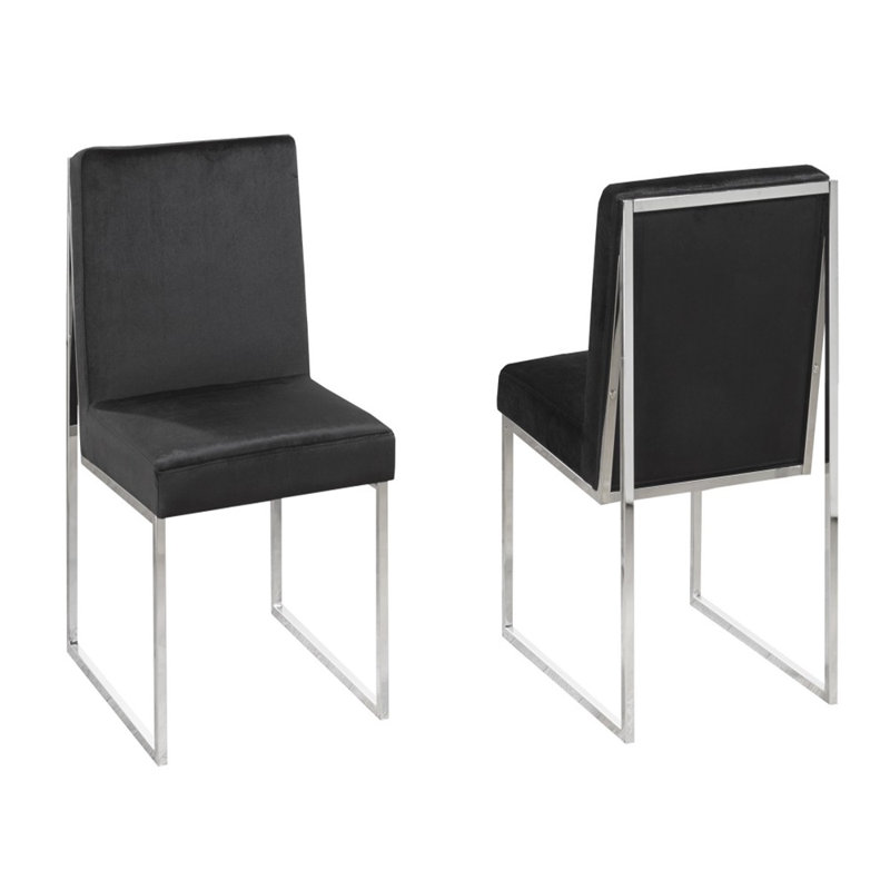 Damine Fabric Upholstered Metal Side Chair