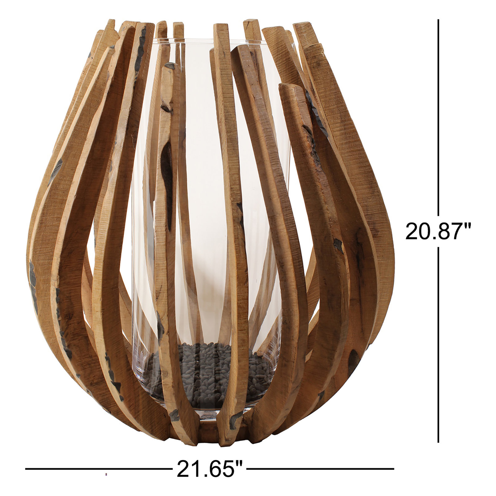 Henderson Glass Hurricane Candle Holder, 20.87" H x 21.65" W x 21.65" D