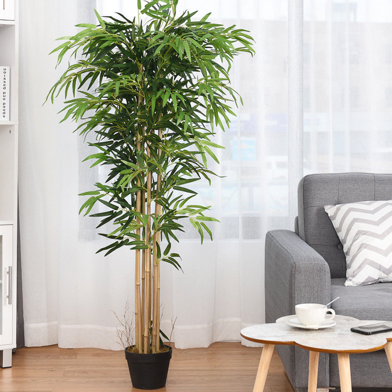 60 " H Faux Bamboo Tree in Plastic Planter