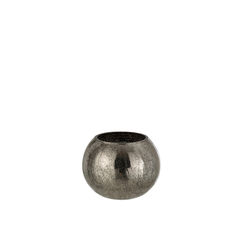 Sweet Glass Tabletop Hurricane, 12cm H x 15cm W x 15cm D, Grey