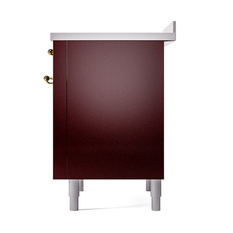 ILVE Nostalgie II Noblesse 36 in Induction Range, Burgundy/Brass