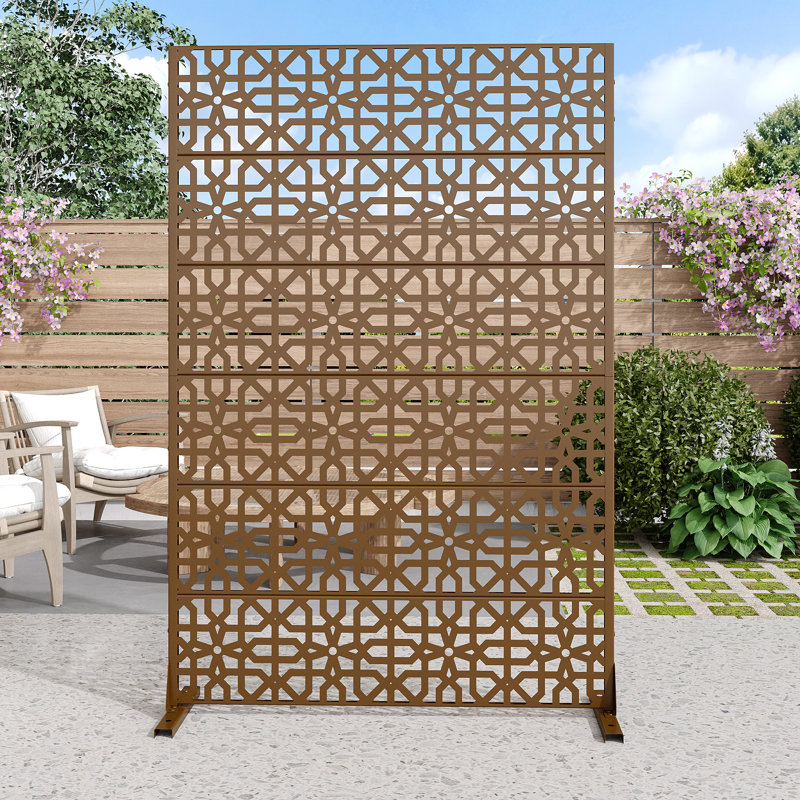 Paravent d'extérieur rectangulaire en métal 72 "x 47", Brun