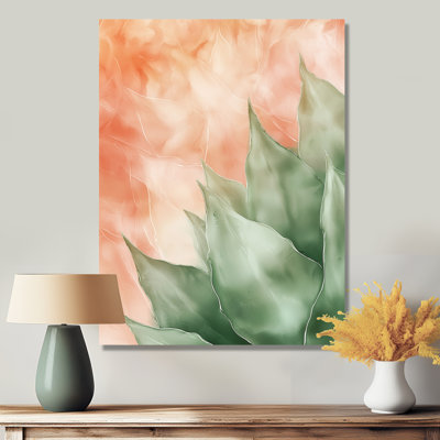 Pastel Dream Of Cactus I - Floral Metal Wall Decor, Floral Cactus Metal Print