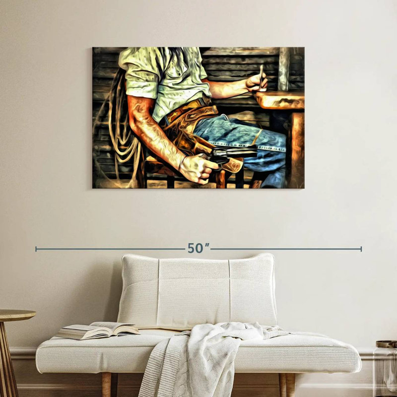 Cowboy intrépide Lelar, 26" H x 39" W