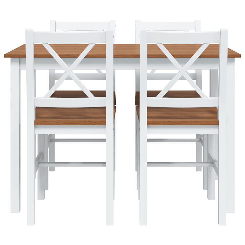 Belz vidaXL Dining Table and Chair Kitchen Dining Set Dinner Table Chair 5 Piece, Brown/Brown