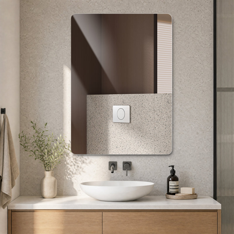 Miroirs d'appoint modernes, verre sans cadre 36 x 30 pour salle de bain
