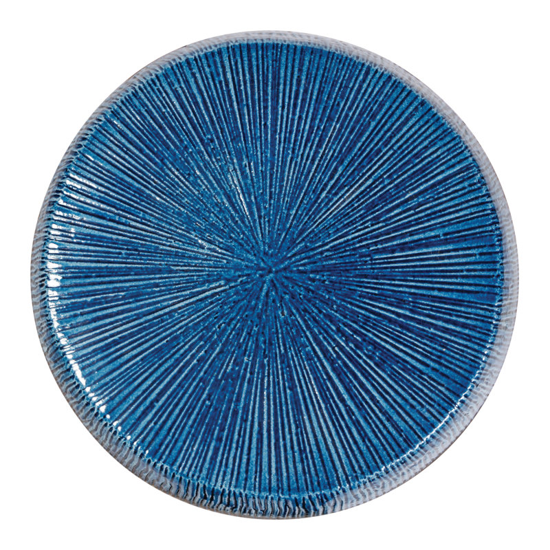 Ceramics Accent Stool, Denim Texture Gloss