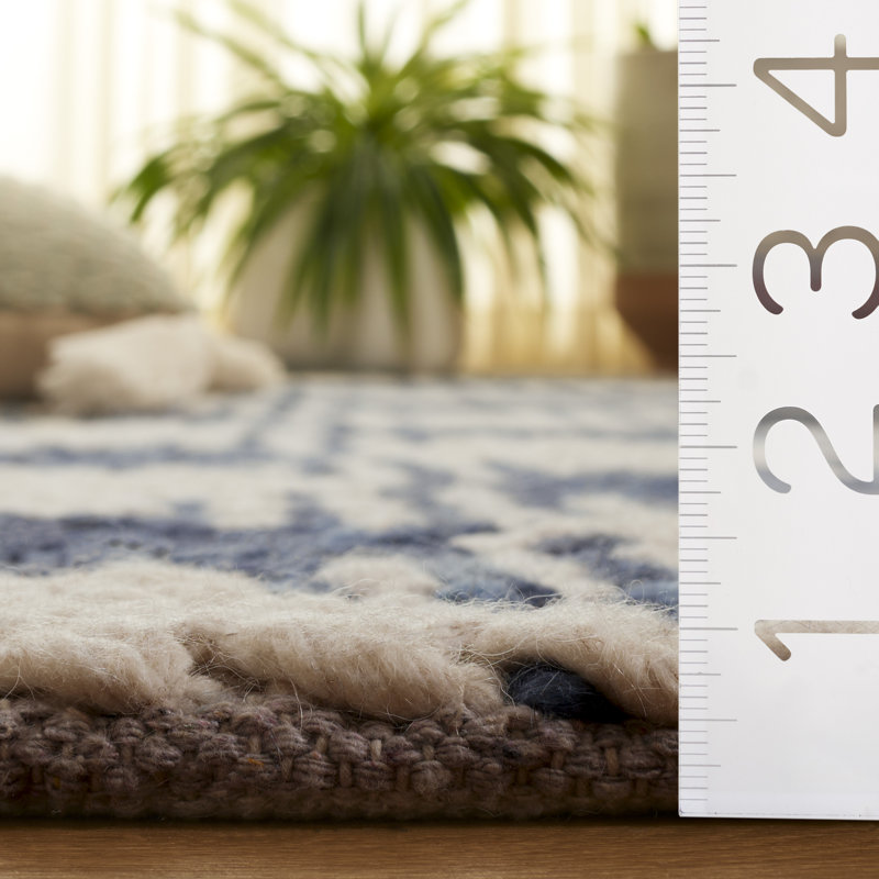 Natural Fiber Couture Handwoven Wool;Cotton Plaid Indoor Rug, Square 6'