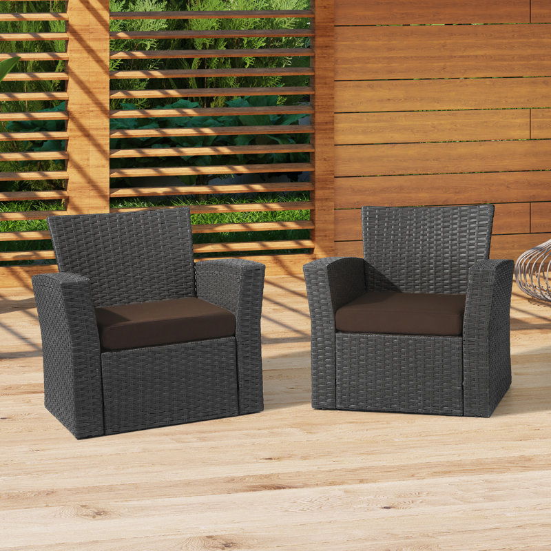 Forellen Outdoor 4'' Lounge Chair Seat Cushion, Brown