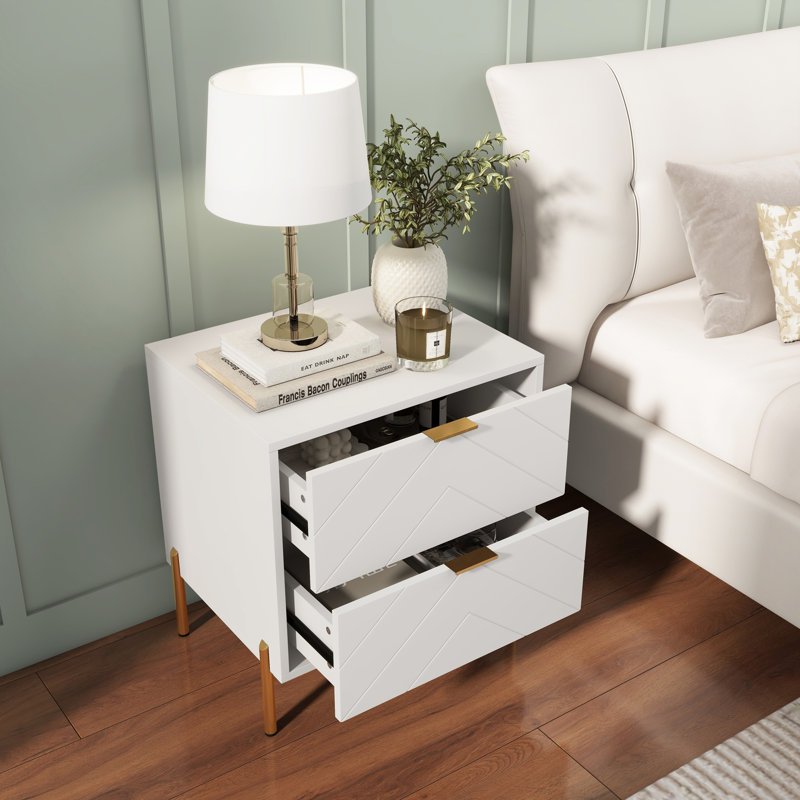 Table de chevet double (ensemble de 2), Blanc