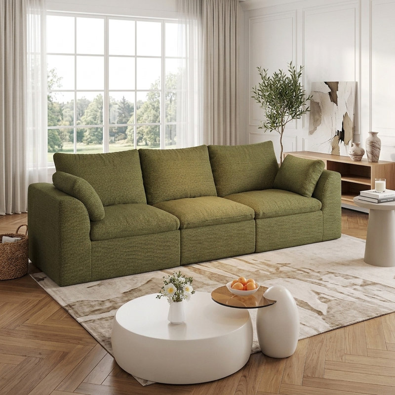 Upholstered 39.4 " Linen Sectional