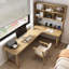 Bureau de direction en L en bois massif Burlywood