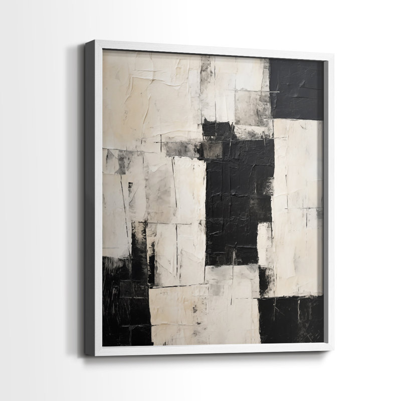 ABSTRACT Series CCCCLIX - Impression encadrée de qualité supérieure - Prêt à être accroché - Aucun clou requis, Blanc