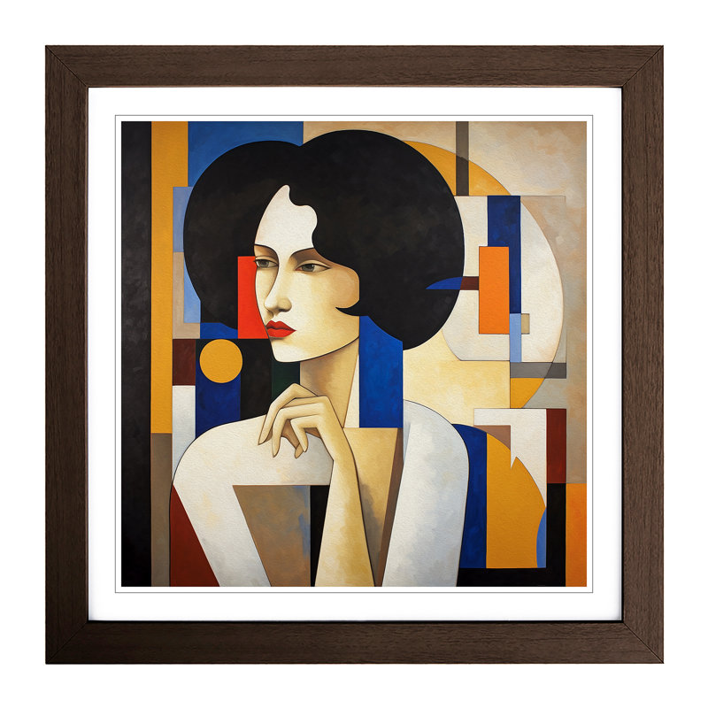 Single Picture Frame Print on Wood, Walnut Framed