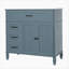 Meuble-lavabo 36 po avec lavabo, armoire de salle de bain bleue avec tiroirs, cadre solide et panneau de fibres à densité moyenne, un paquet