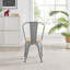 Honora Industrial Classic Metal Frame Wood Seat Dining Chair - Style Bold Colour Stackable Side Chair-191823159