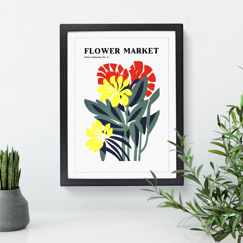 Flower Market Exhibition in Bloom No.3 1 Piece Single Picture Frame Wall Art, 34cm H x 25cm W x 2cm D