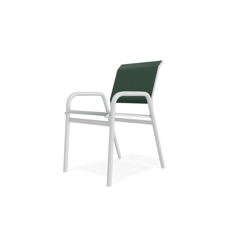 Chaise bistro Gardenella, Blanc, Vert forêt 22D Sunbrella® vert