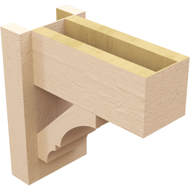 Timberthane Rough Cedar Faux Wood Balboa Block Outlooker, 6"W x 12"D x 12"H, Primed Tan, 12" H x 6" W x 12" D