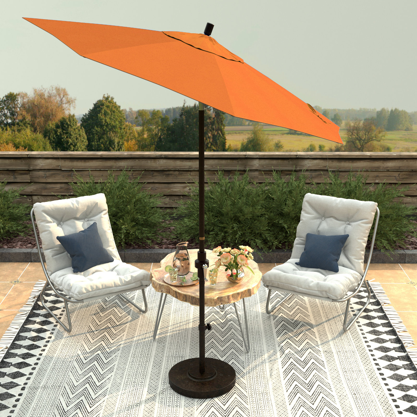 Che 90'' Outdoor Umbrella, Tuscan Performance Canvas