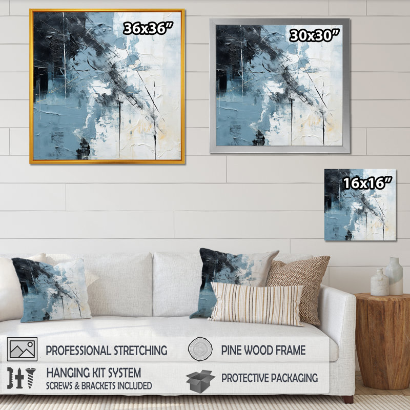 «Blue and Beige Scandinavian Modernity Art I», reproduction d'art sur toile, Toile tendue, 24" H x 24" W