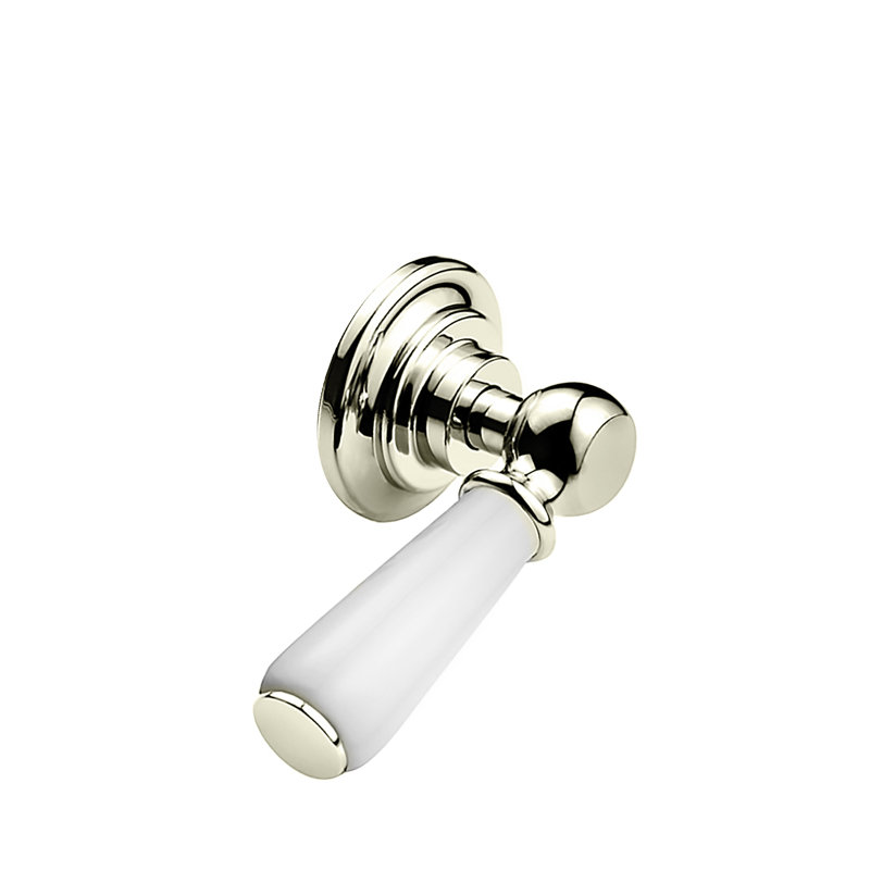Poignée de réservoir Classic, Nickel argenté / blanc