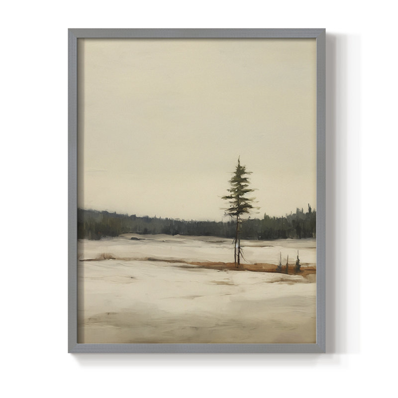 Vintage Landscape XXII Framed Print - Solid Wood, 15" H x 12" W, Gray