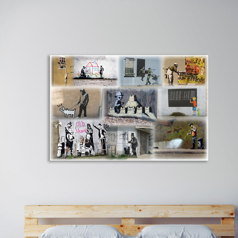 Slight Colour Collage by Banksy - Wrapped Canvas Print, 30 cm H x 46 cm W x 4 cm D