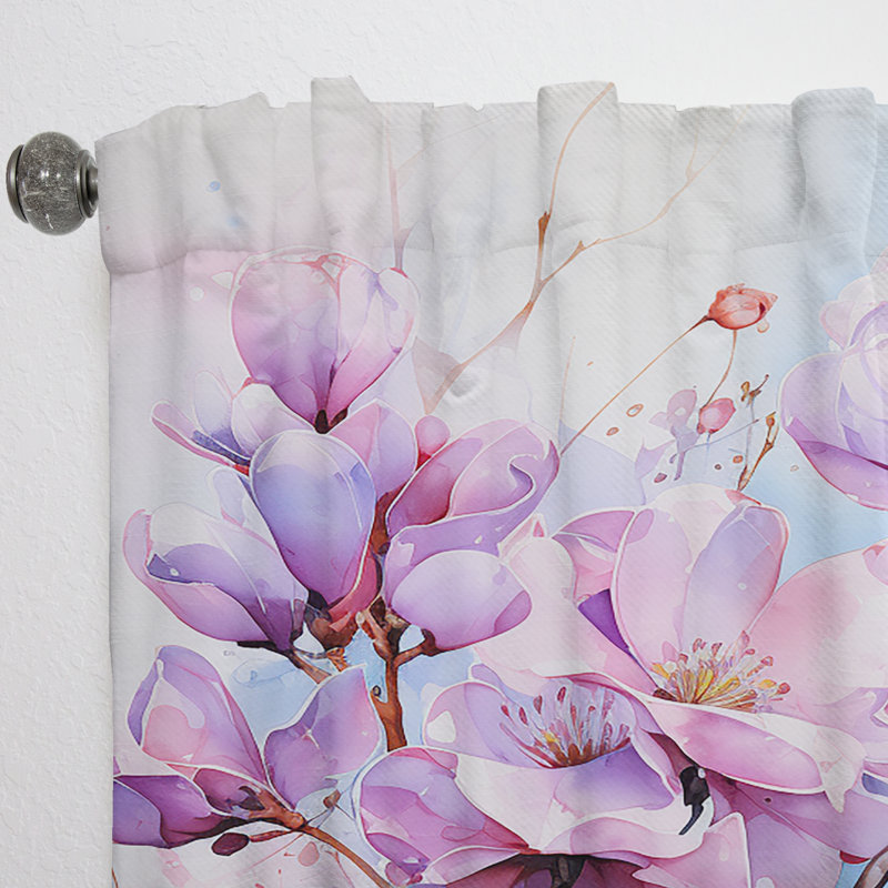 Tortelli Lilacs Representation Multicolored Acrylic II - Traditional Velvet Curtain - 1 Panel, 52" W x 95" L