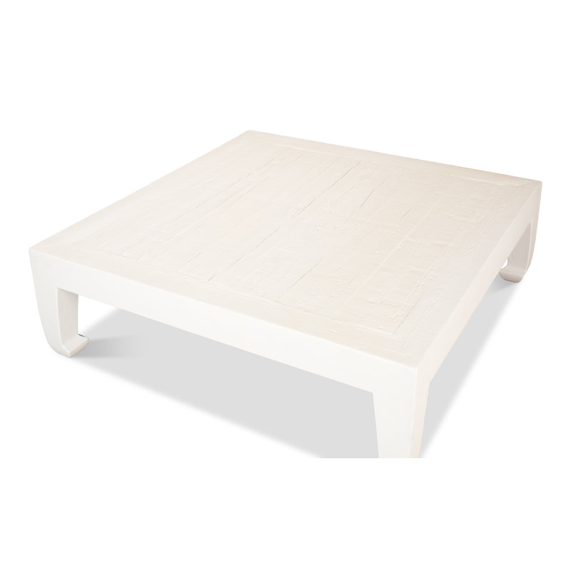 Classic Chinese Solid Wood Coffee Table, White