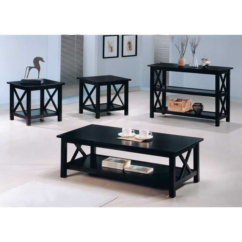 Ensemble de tables basses 3 pièces Elisabeth, Merlot foncé