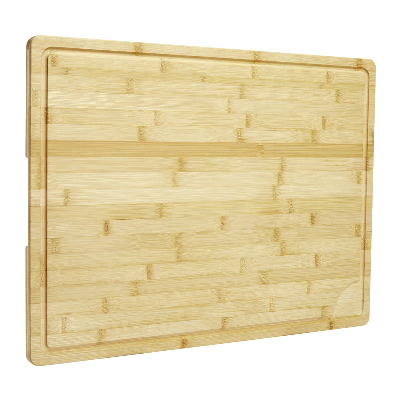 Grandes planches à découper en bambou 24 po x 18 po avec rainure et poignée pour cuisine