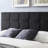 Adjustable Height King Headboard With Black Fabric And Modern Design Contemporary Waffle For In