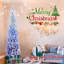 Arbre de Noël en forme de crayon mince au design compact - dégradé bleu moderne pour une ambiance de vacances confortable