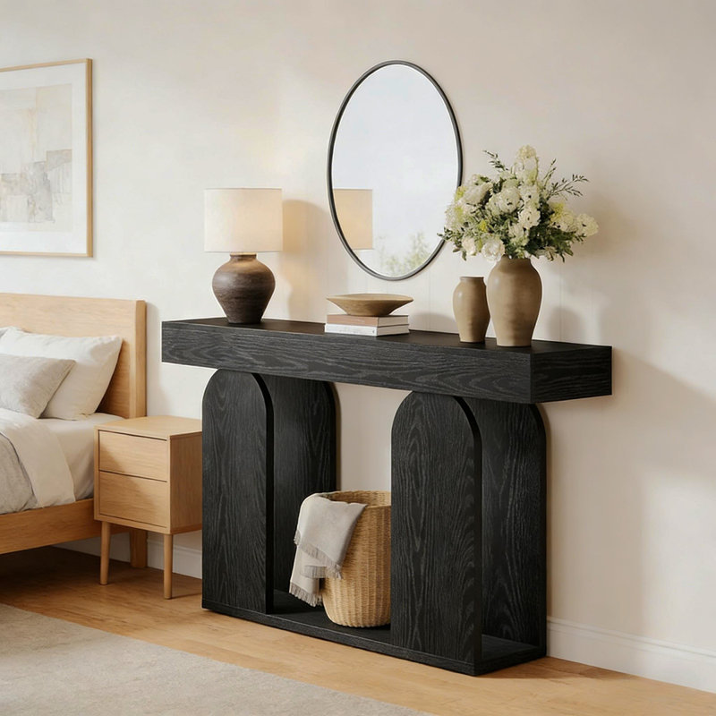 Table basse pratique, console durable, table de couloir minimaliste, Noir