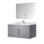Meuble-lavabo gris foncé 36 po, surface en quartz blanc, robinet, po Miroir à DEL - rayure et matériau 36 po x 22 po, à rayures-1015011557