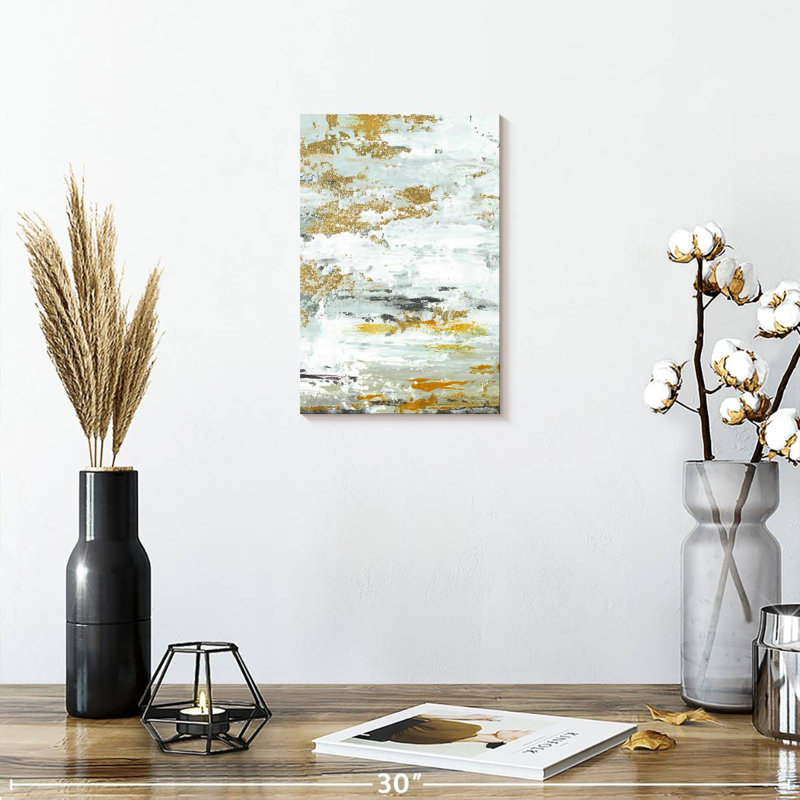 Avery Gold Magic - Abstrait vertical II, H 12 po x l 8 po