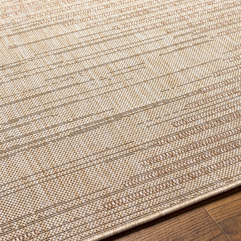 Light Beige Modern Outdoor Rug, Geometric Stain Resistant Easy to Clean Rug For Patio, Balcony, Decks & Garden