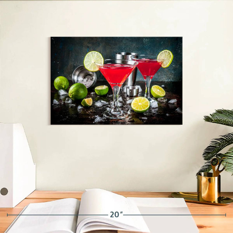 Yarlin - Martini rouge cocktails, H 8 po x l 12 po