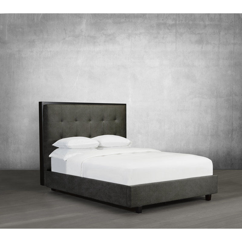 Lit plateforme en tissu d’ameublement, Pierre, Double