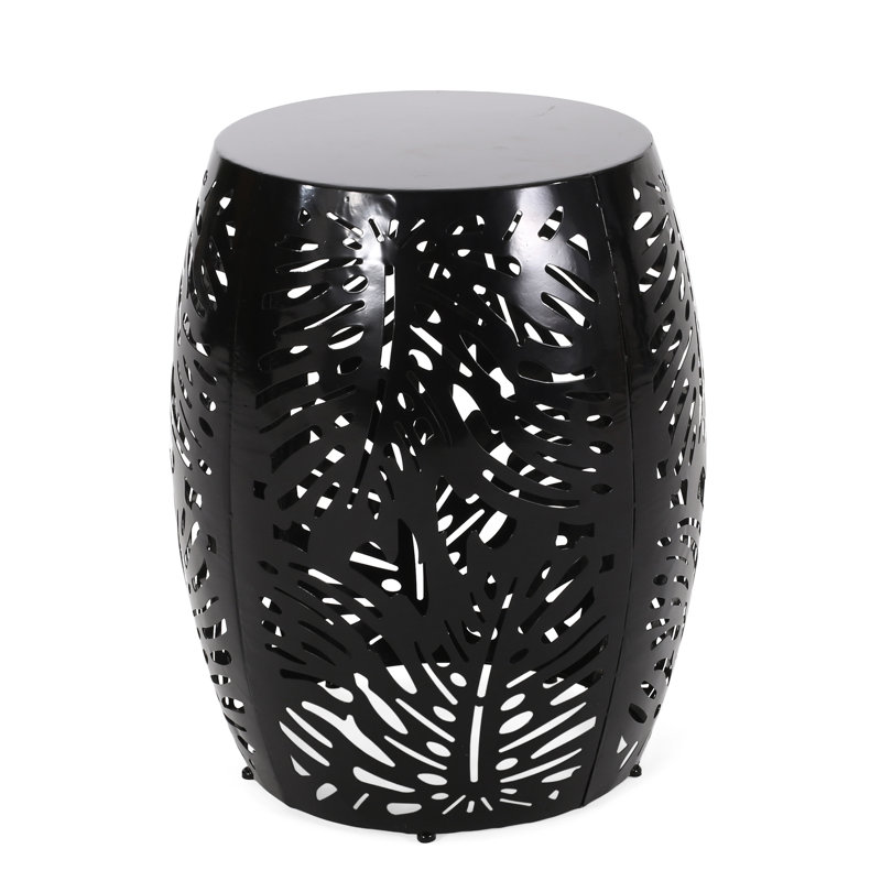 Elegant Metal End Table With Powder-Coated Iron - Black, 16.08"X16.08"X19.99", No Assembly Required Modern Design 16.08" W X D 19.99" H, Easy To Up